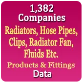 1,382 Companies - Radiators, Hose Pipes, Clips, Radiator Fan, Fluids Etc. Products & Fittings Data - In Excel Format