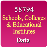58794 Schools, Colleges & Educational Institutes (All India) Data - In Excel Format