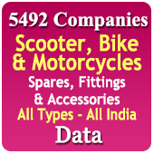 5,492 Companies - Scooter, Bike & Motorcycles Spares, Fittings & Accessories Data (All Types) - In Excel Format