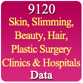 9120 Skin, Slimming, Beauty, Hair, Plastic Surgery Clinics & Hospitals (All Types) Data - In Excel Format