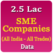 2.5 Lac - SME (Small & Medium Companies) (All India - All Trades) Data - In Excel Format