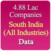 4.88 Lac Companies from SOUTH INDIA Business, Industry, Trades ( All Types Of SME, MSME, FMCG, Manufacturers, Corporates, Exporters, Importers, Distributors, Dealers) Data (Tamil Nadu, Andhra Pradesh, Telangana, Karnataka, Kerala , Pondicherry) 