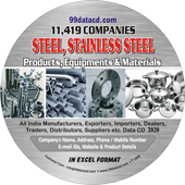 11,419 Steel, Stainless Steel Products & Equipments Data (All Types) - In Excel Format