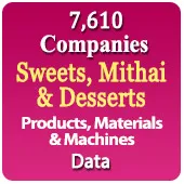 7,610 Companies - Sweets, Mithai & Desserts Products, Materials & Machines (All Types) Data - In Excel Format