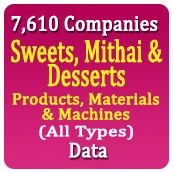 7,610 Companies - Sweets, Mithai & Desserts Products, Materials & Machines (All Types) Data - In Excel Format