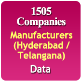 1505 Hyderabad / Telangana Manufacturers (All Trades) Data - In Excel Format