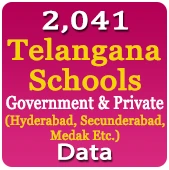 2,041 TELANGANA Government & Private Schools (Hyderabad, Secunderabad, Medak Etc.) Data - In Excel Format