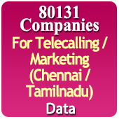 For Telecalling / Marketing Data From Chennai / Tamilnadu - 80,131 B2B Companies Data - All Types Manufacturers, Exporters, Importers, Corporates, Distributors, Dealers, Retailers, Professionals Etc. - In Excel Format