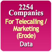 For Telecalling / Marketing Data From Erode - 2254 B2B Companies Data - All Types Manufacturers, Exporters, Importers, Corporates, Distributors, Dealers, Retailers, Professionals Etc. - In Excel Format