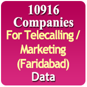 For Telecalling / Marketing Data From Faridabad / Ballabgarh - 10916 B2B Companies Data - All Types Manufacturers, Exporters, Importers, Corporates, Distributors, Dealers, Retailers, Professionals Etc. - In Excel Format