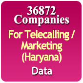 For Telecalling / Marketing Data From Haryana - 36872 B2B Companies Data - All Types Manufacturers, Exporters, Importers, Corporates, Distributors, Dealers, Retailers, Professionals Etc. - In Excel Format