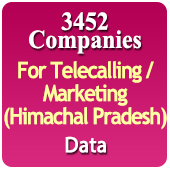 For Telecalling / Marketing Data From Himachal Pradesh - 3452 B2B Companies Data - All Types Manufacturers, Exporters, Importers, Corporates, Distributors, Dealers, Retailers, Professionals Etc. - In Excel Format