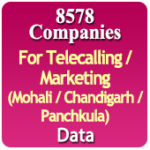 For Telecalling / Marketing Data From Mohali / Chandigarh / Panchkula - 8578 B2B Companies Data - All Types Manufacturers, Exporters, Importers, Corporates, Distributors, Dealers, Retailers, Professionals Etc. - In Excel Format