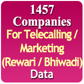 For Telecalling / Marketing Data From Rewari / Bhiwadi - 1457 B2B Companies Data - All Types Manufacturers, Exporters, Importers, Corporates, Distributors, Dealers, Retailers, Professionals Etc. - In Excel Format