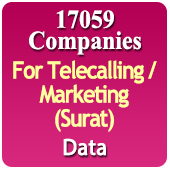 For Telecalling / Marketing Data From Surat - 17059 B2B Companies Data - All Types Manufacturers, Exporters, Importers, Corporates, Distributors, Dealers, Retailers, Professionals Etc. - In Excel Format