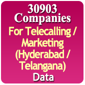 For Telecalling / Marketing Data From Hyderabad / Telangana - 30903 B2B Companies Data - All Types Manufacturers, Exporters, Importers, Corporates, Distributors, Dealers, Retailers, Professionals Etc. - In Excel Format