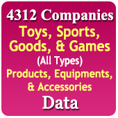 4,312 Companies - Toys, Sports Goods & Games (All Types) Products, Equipments & Accessories Data - In Excel Format