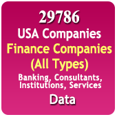 USA 29,786 Finance Companies (All Types) Banking & Institutional Consultancy & Services Data - In Excel Format