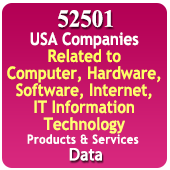 USA 52,501 Companies Related to Computer, Hardware, Software, Internet, IT Information Technology Products, Equipments & Services Data - In Excel Format