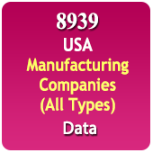 USA 8939 Manufacturing Companies (All Types) Data - In Excel Format