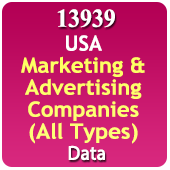 USA 13,939 Companies Related To Marketing & Advertising (All Types) Data - In Excel Format