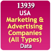 USA 13,939 Companies Related To Marketing & Advertising (All Types) Data - In Excel Format