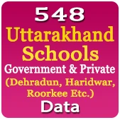 548 UTTARAKHAND Government & Private Schools (Dehradun, Haridwar, Roorkee Etc.) Data - In Excel Format